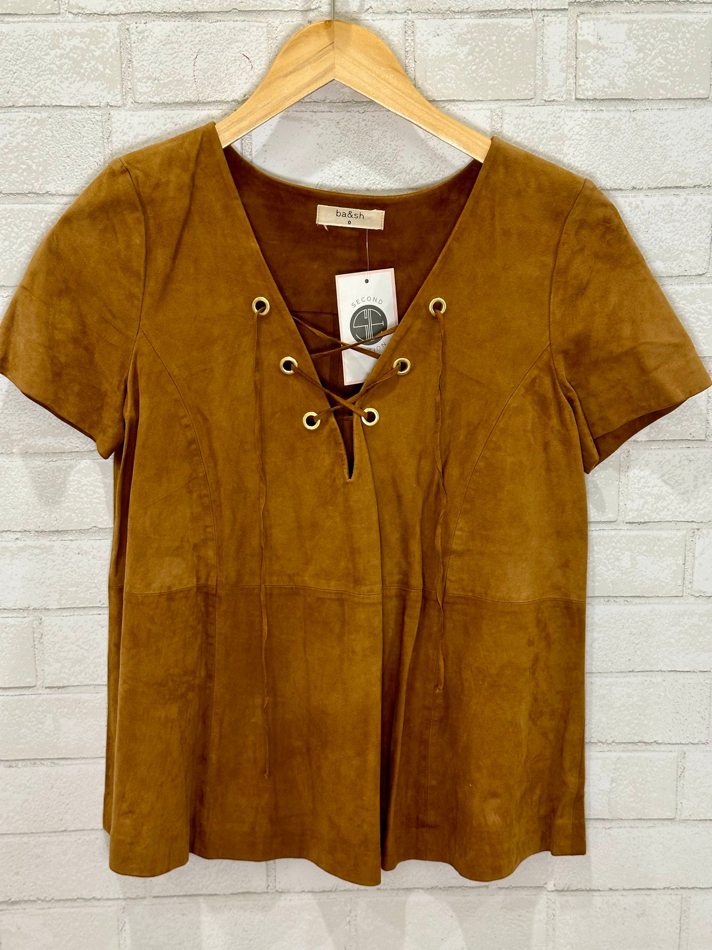BA&SH Goat Suede Short sleeves top Size Xs-US0