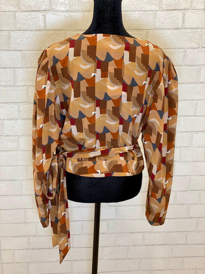 LHD LS Wrap Silk Top / L