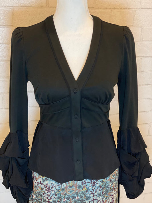 DVF NWT LS Top with buttons / S