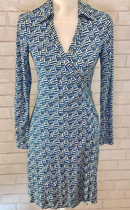 DVF NWT New Jeanne Two Ls Wrap Dres / XS