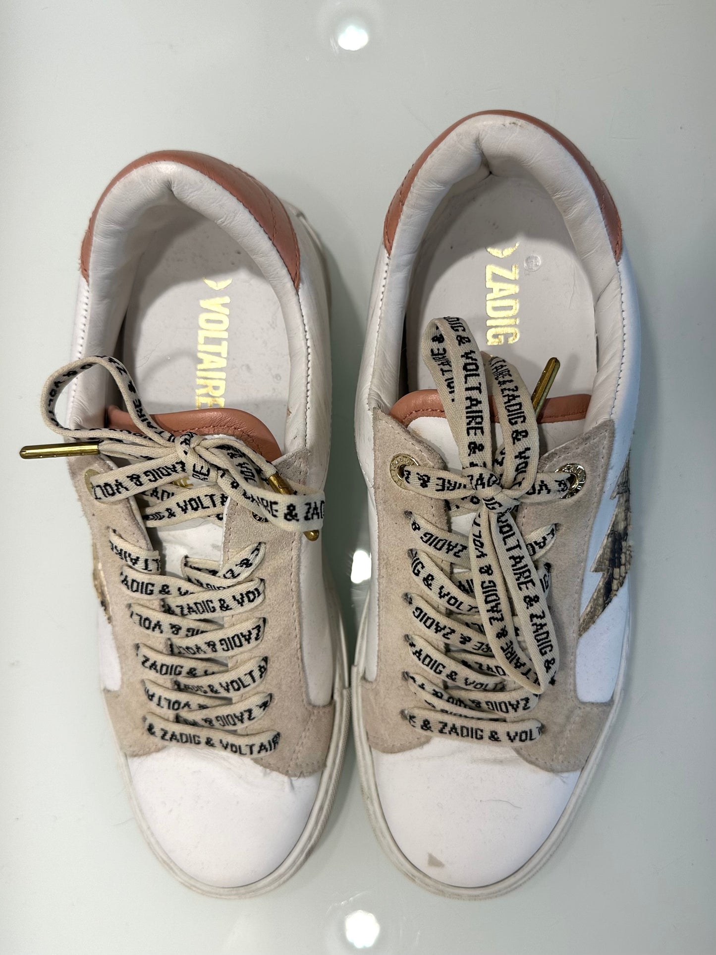 ZADIG & VOLTAIRE Leather Sneakers / US8.5-EU39