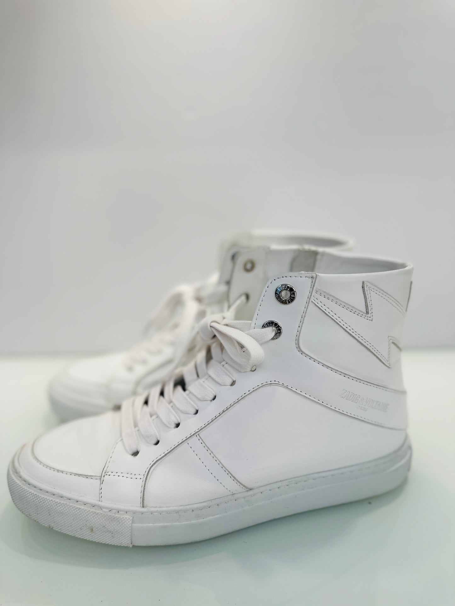 ZADIG & VOLTAIRE Leather hi flash sneakers / US8.5-EU39