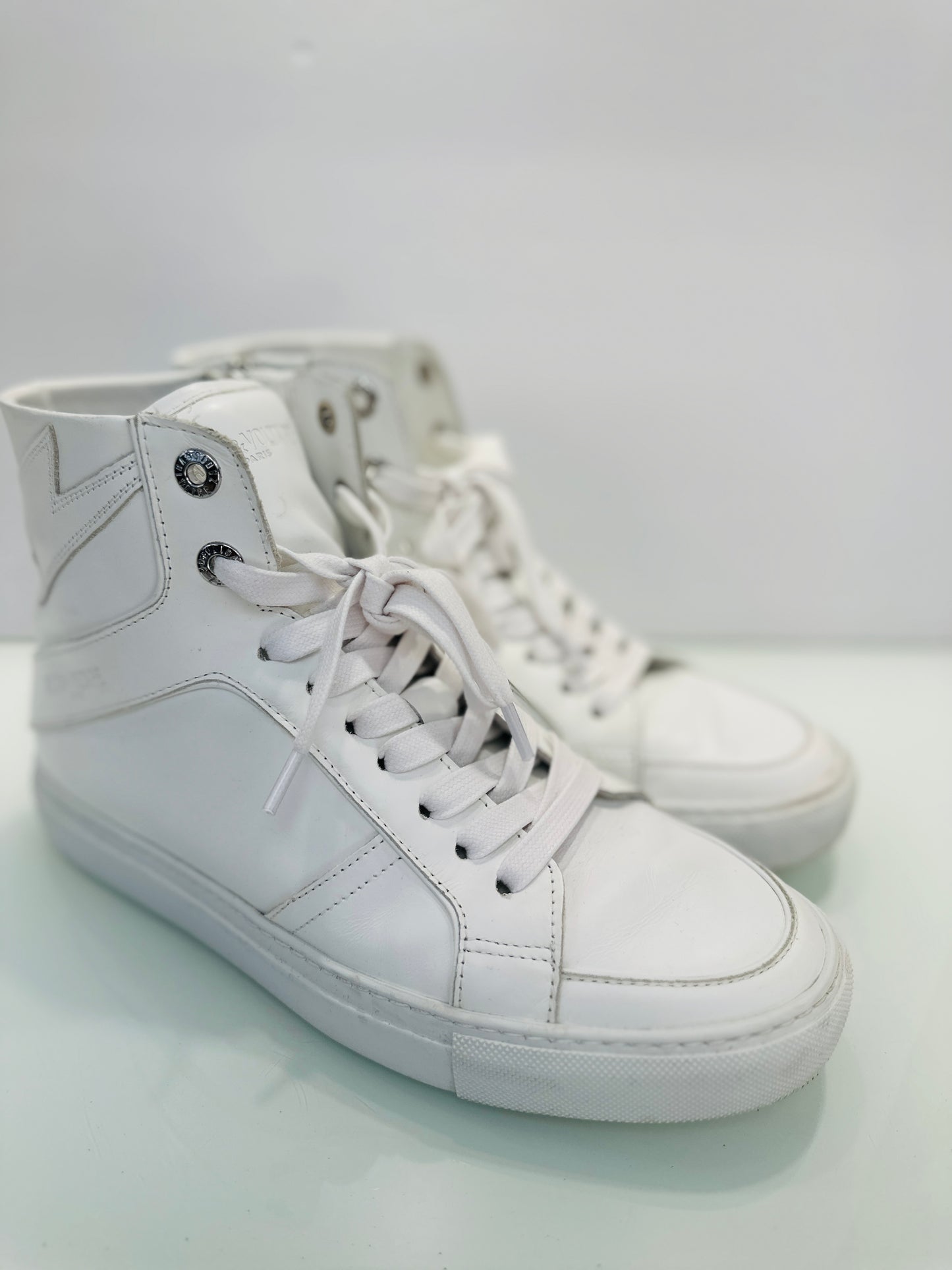 ZADIG & VOLTAIRE Leather hi flash sneakers / US8.5-EU39