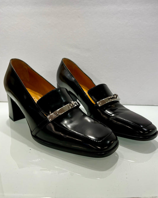 HERMES heeled loafers/ 36-5.5