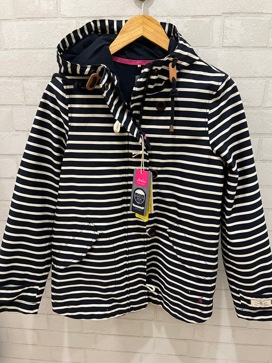 JOULES striped hooded raincoat NWT/ M-6