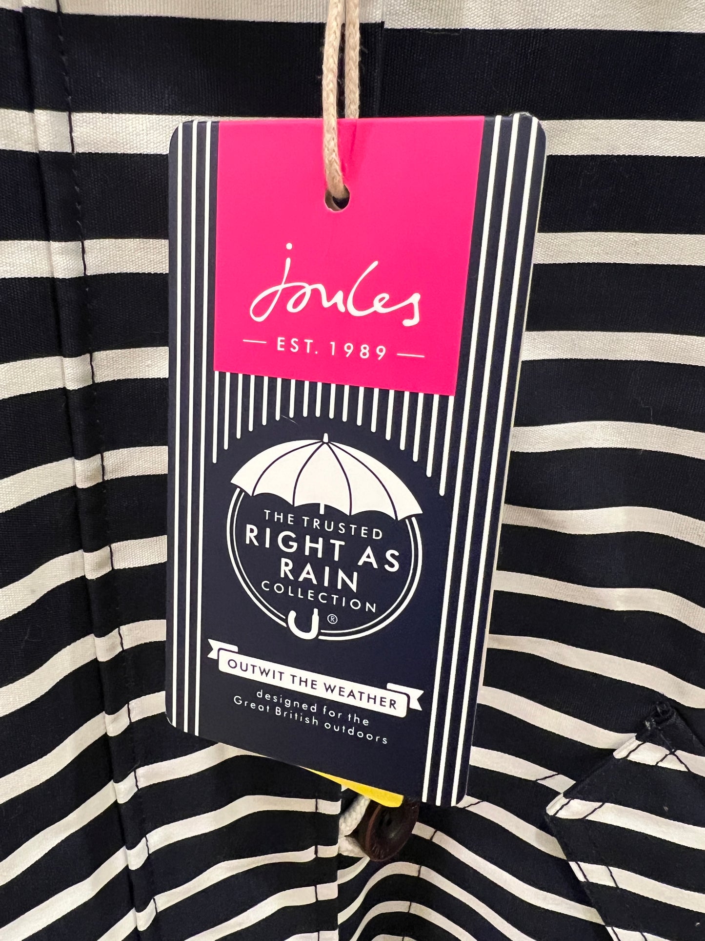 JOULES striped hooded raincoat NWT/ M-6