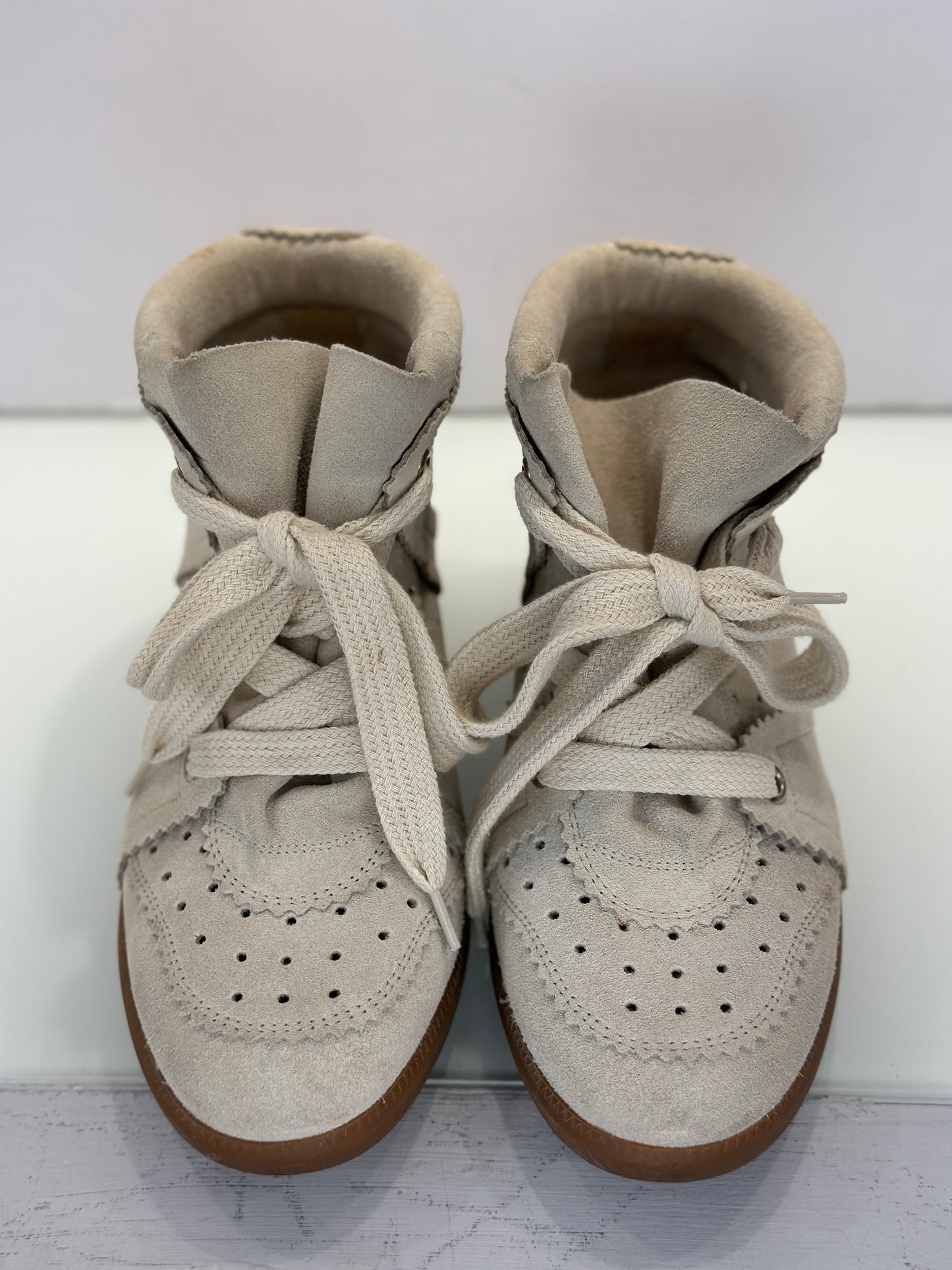 ISABEL MARANT Etoile Suede Wedges Sneakers / US6.5-EU37