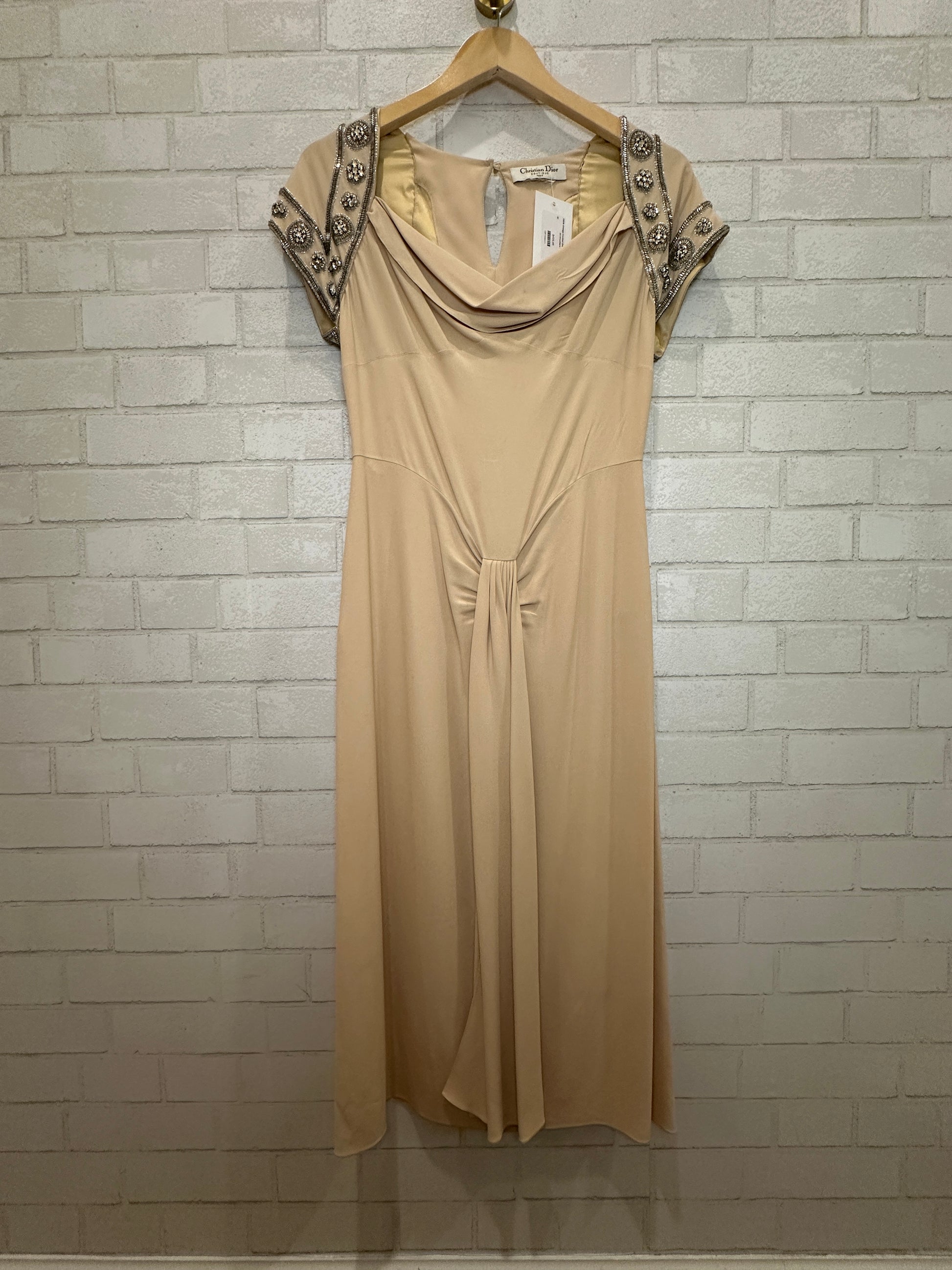 DIOR Vintage Cocktail Dress with rhinestone on shoulders / M Second Edition NY DIOR Vintage Cocktail Dress with rhinestone on shoulders / M Second Edition NY