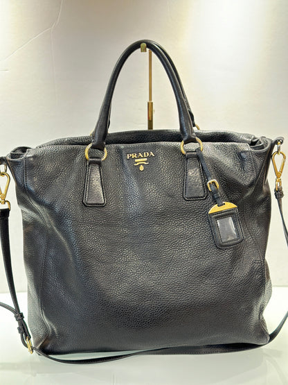 PRADA Leather Large Tote with Multi Pockets