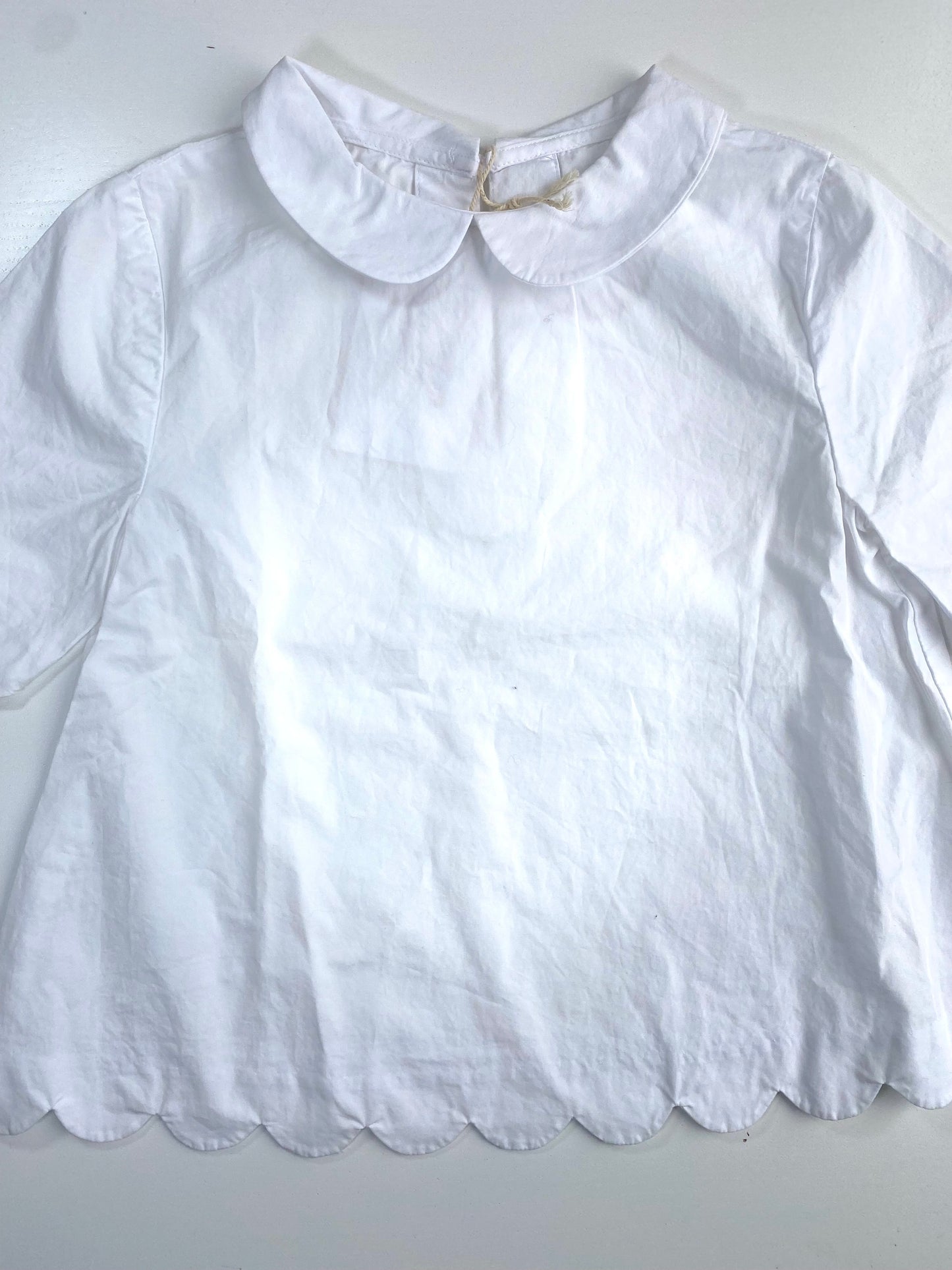 NO BRAND Cotton White Blouse Size 6Y