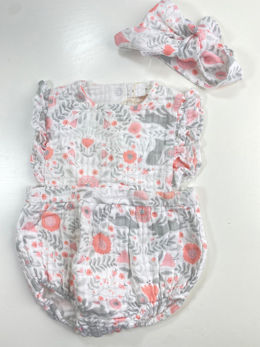 ANGEL DEAR Romper + headband / 0-3M