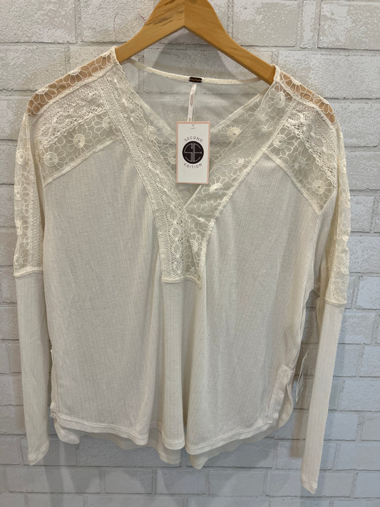 FREE PEOPLE ls lace NWT top/ XS
