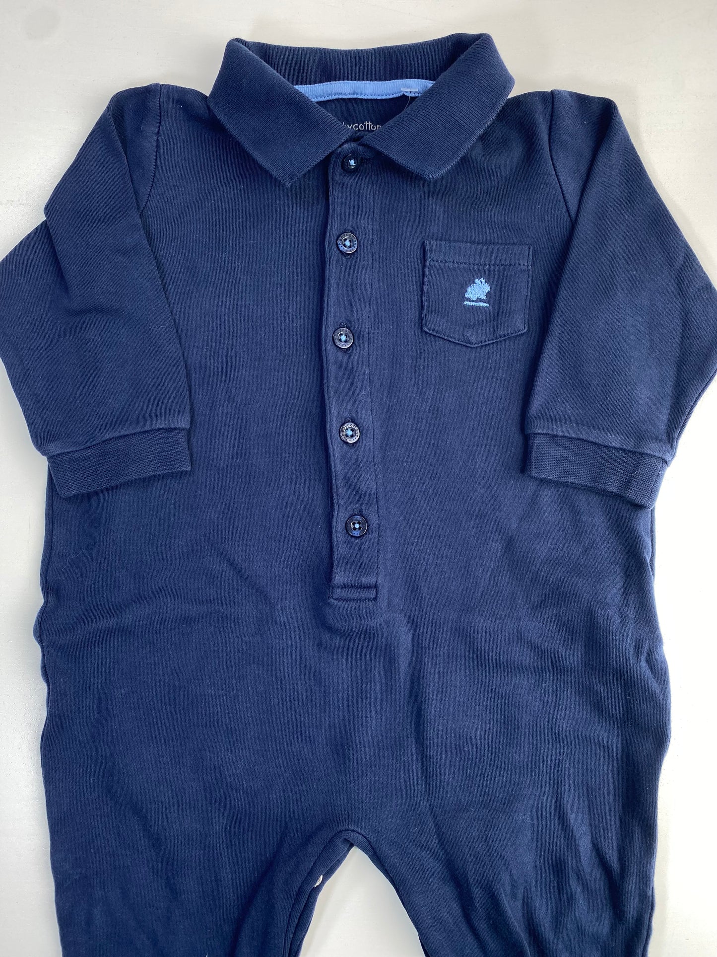 BABYCOTTONS long lightweight polo PJs / 9m