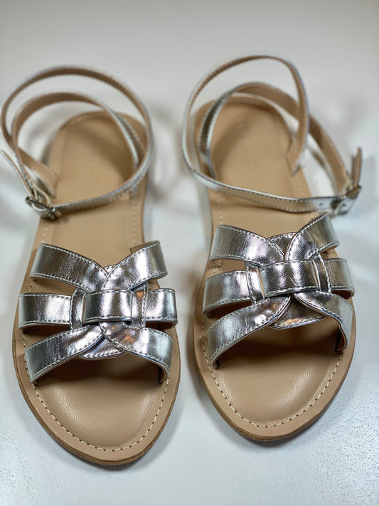 JCREW silver sandals NWT/ 5-35