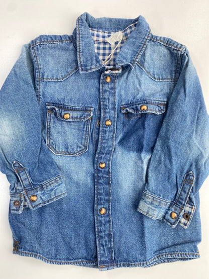 H&M Denim Shirt LS/ 9-12M