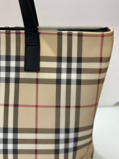 BURBERRY Coated Canvas Tote Bag