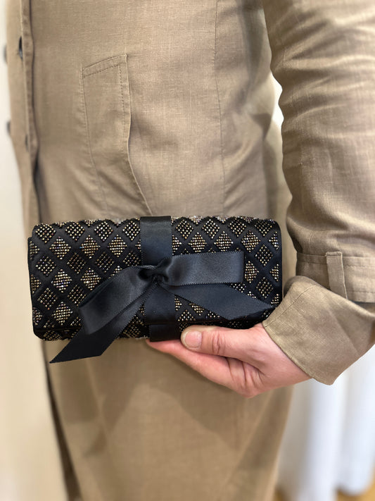 CHANEL Bead-Embellished Bow Clutch