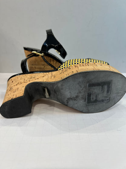 FENDI platform cork sandals/ 39-8.5