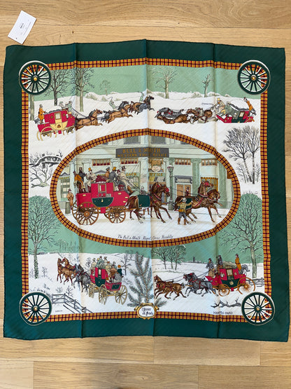 HERMES 90cm Square Scarf l' Hiver en Poste