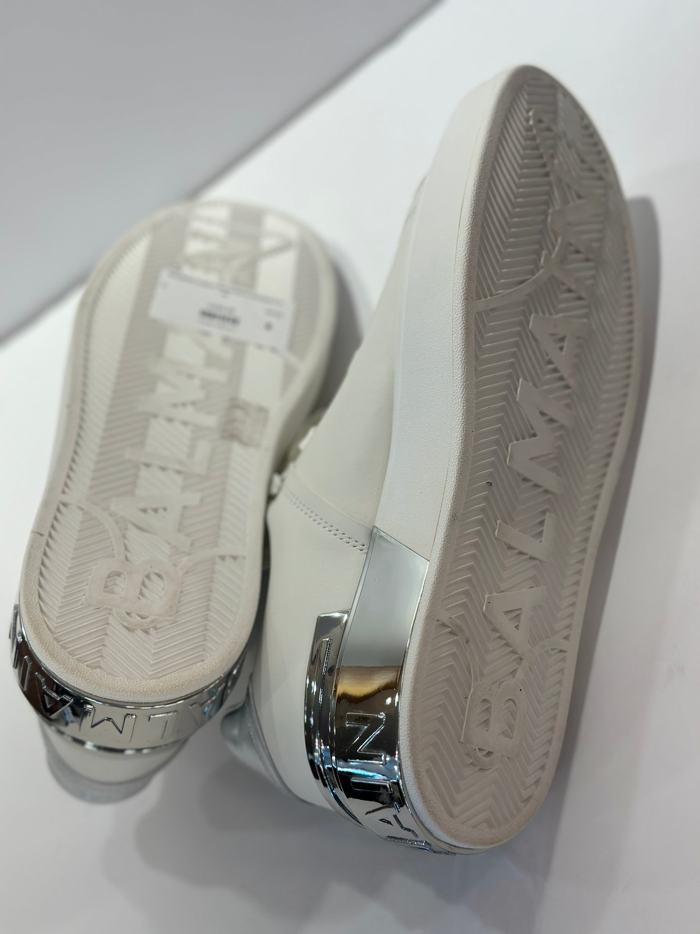 BALMAIN Leather White Silver Sneakers/ US9-39