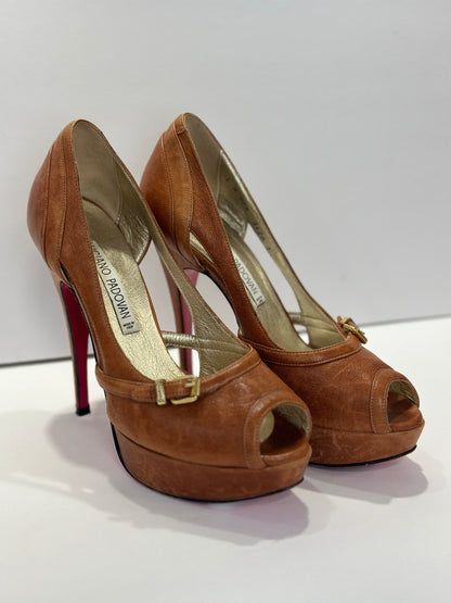 LUCIANO PADOVAN High Open Toe Pumps / US6-EU36