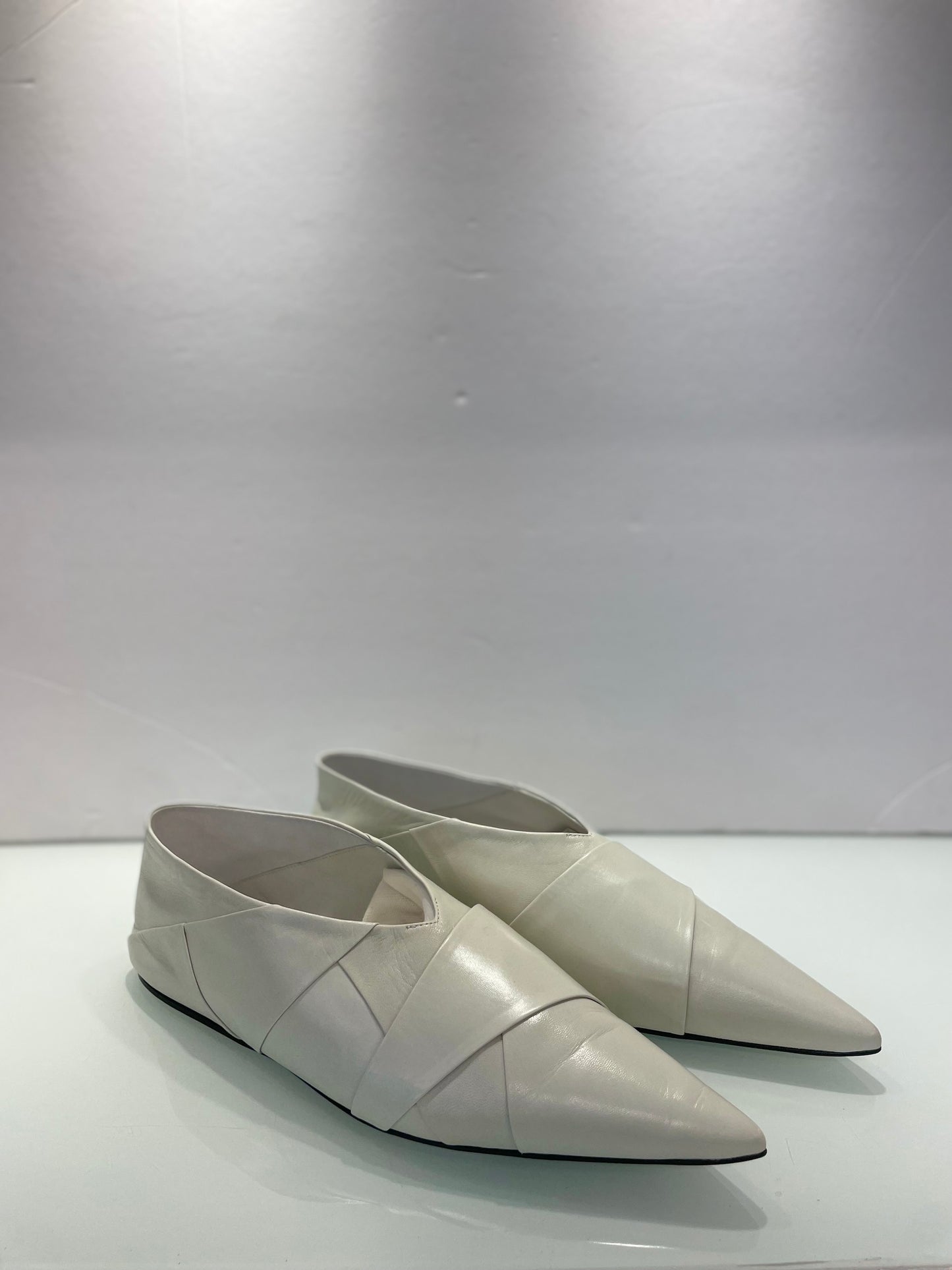 JIL SANDER Pointy Leather Flats / US9-EU40