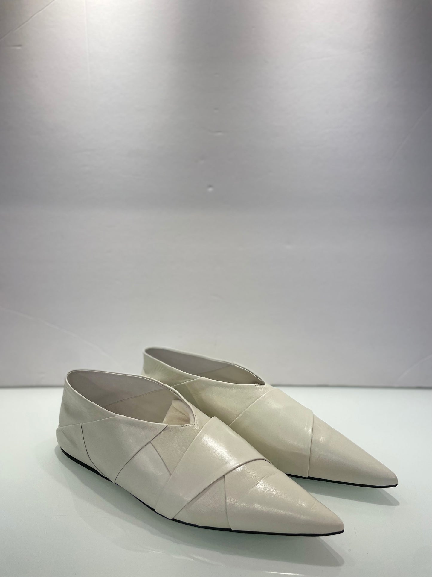 JIL SANDER Pointy Leather Flats / US9-EU40