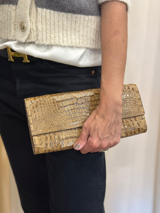 NO BRAND Snake Skin Clutch