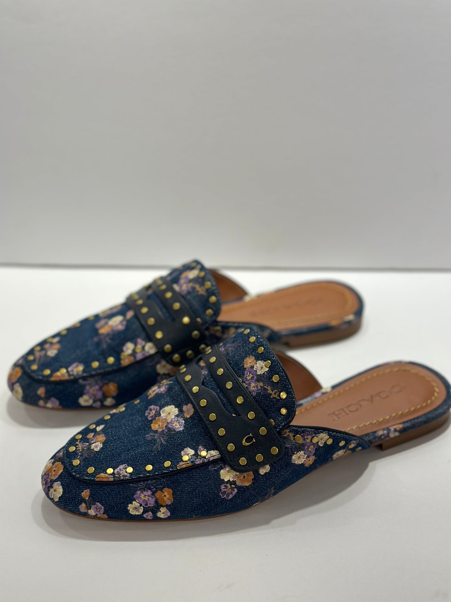 COACH Flat Denim Slip Ons / US7