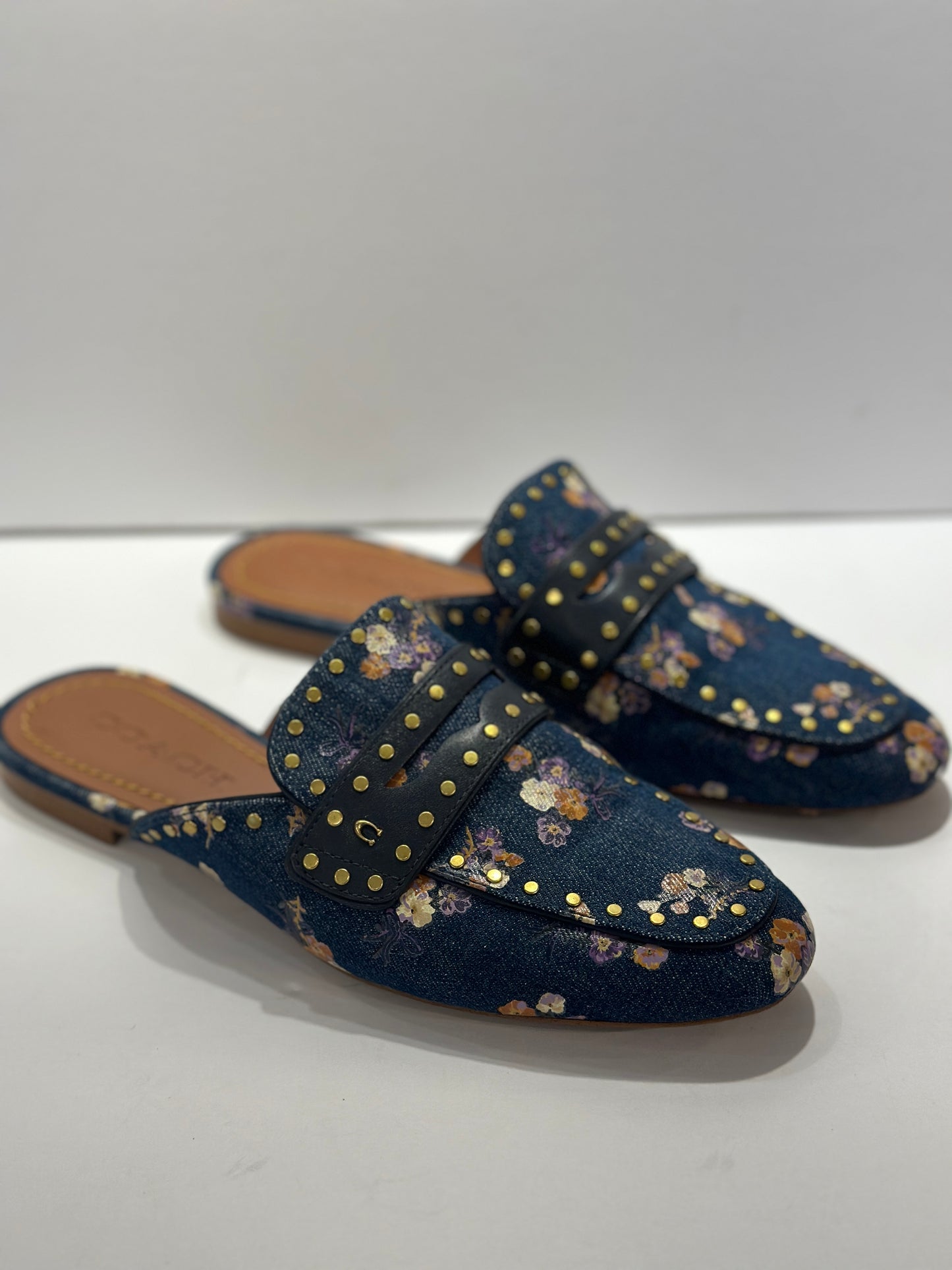 COACH Flat Denim Slip Ons / US7