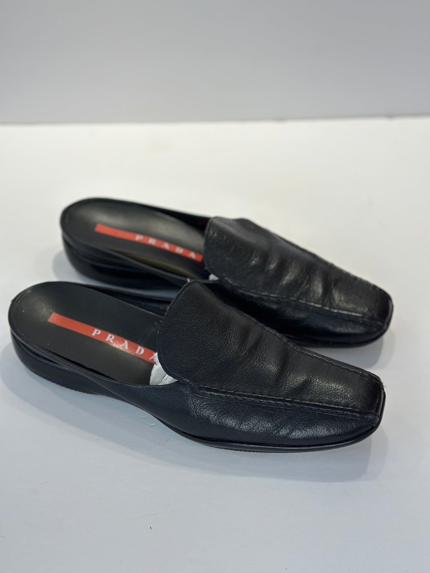 PRADA Leather Slip ons / US6-EU36