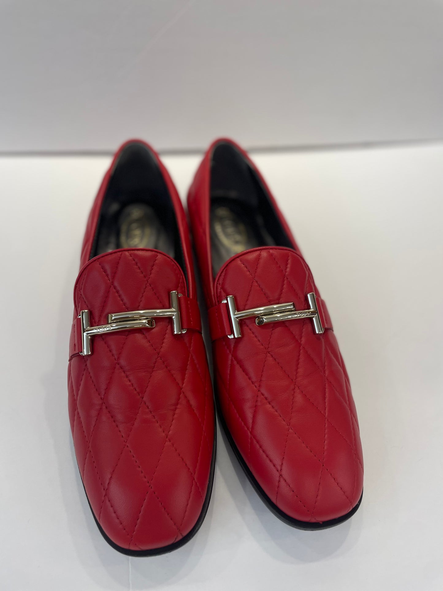 TODS Quilted Leather Loafers / US 10-EU41