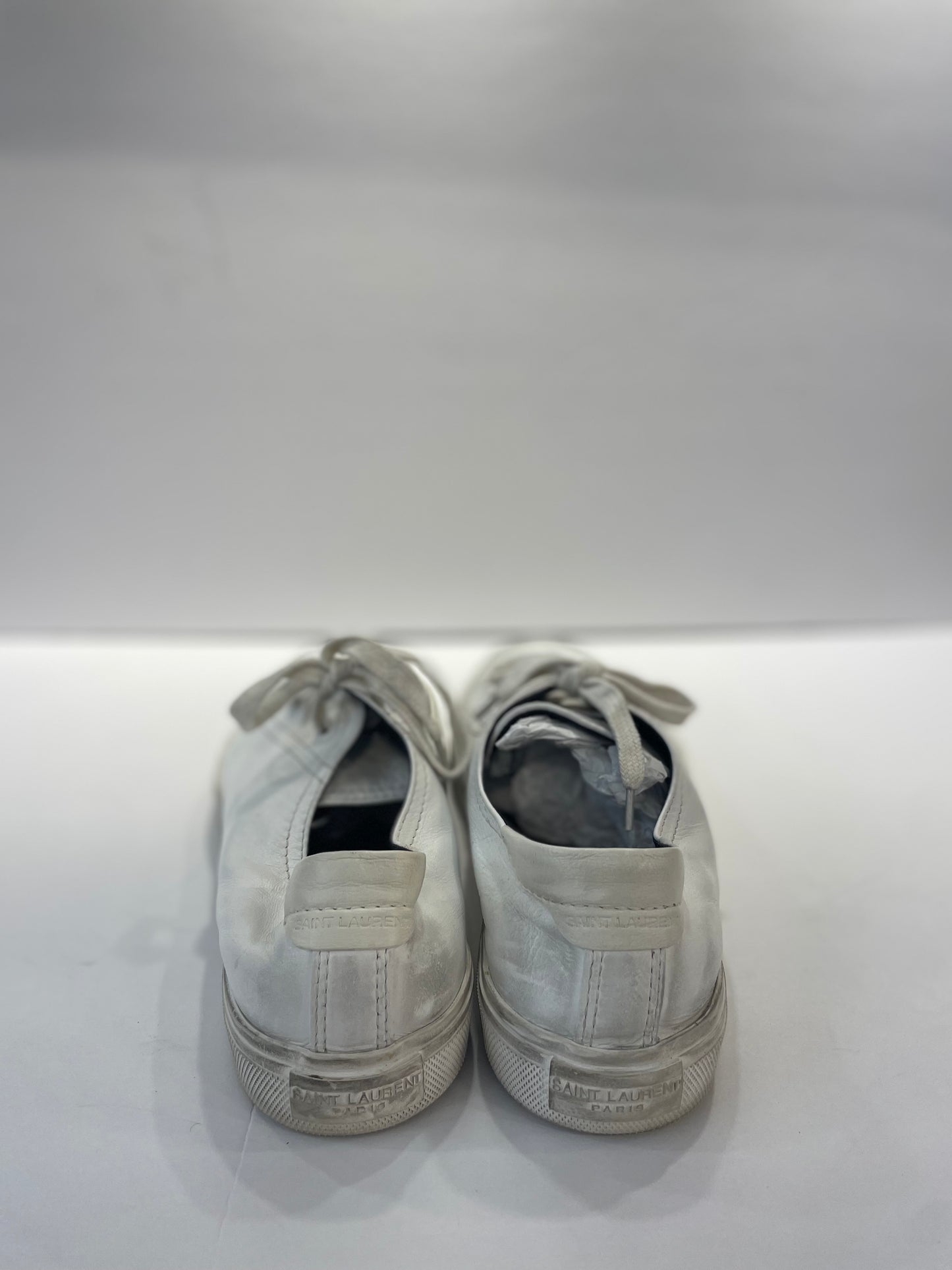 SAINT LAURENT white leather Sneakers/ 39