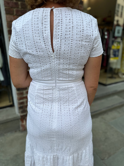 BANANA REPUBLIC Eyelet Maxi SS Dress/ M-8