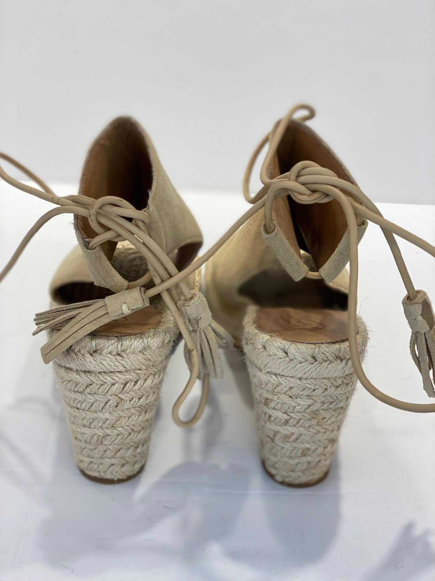 BETTYE Suede Espadrilles PLatform Sandals/ 6.5