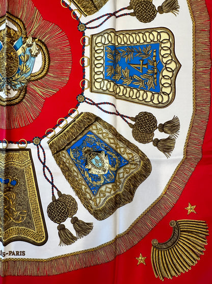 HERMES Square 90CM Silk Scarf "Poste et Cavalerie"