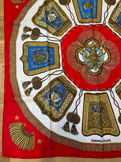 HERMES Square 90CM Silk Scarf "Poste et Cavalerie"