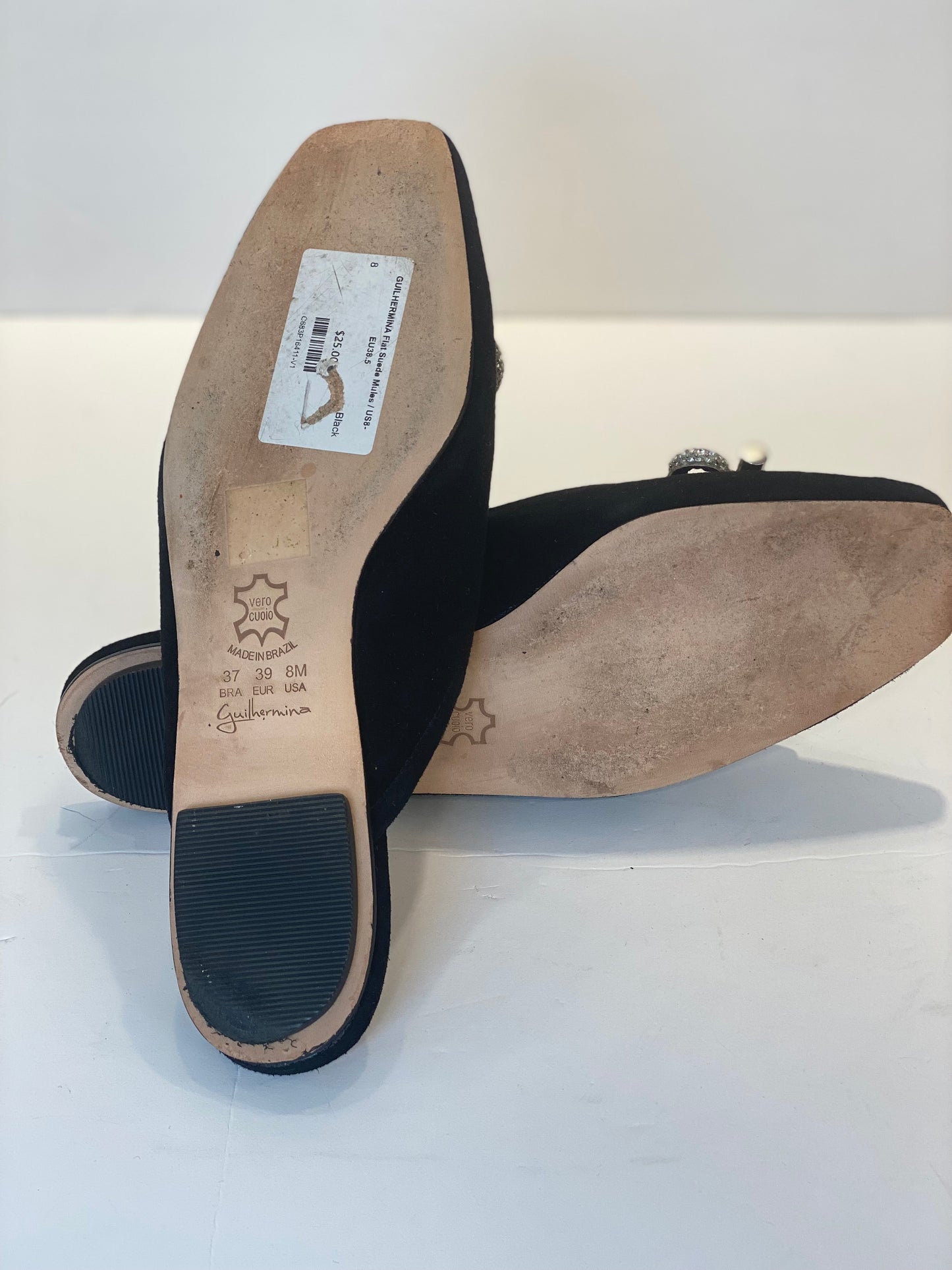 GUILHERMINA Flat Suede Mules / US8-EU38.5