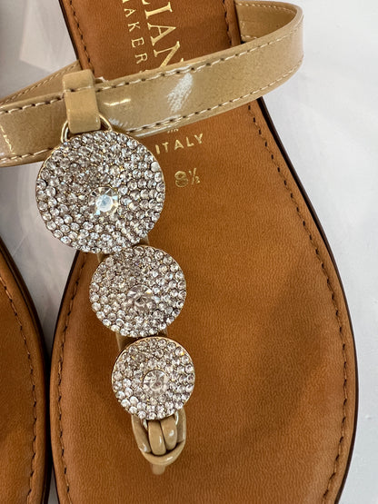 ITALIAN SHOEMAKERS Rhinestone Flip Flops NWT/ 8.5-39