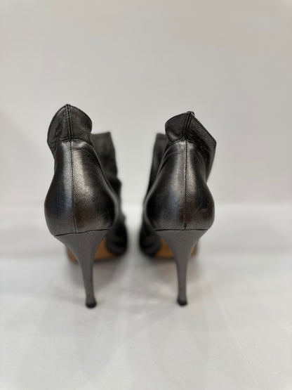 MANOLO BLAHNIK Peep Toe Booties / US6.5-Eu37