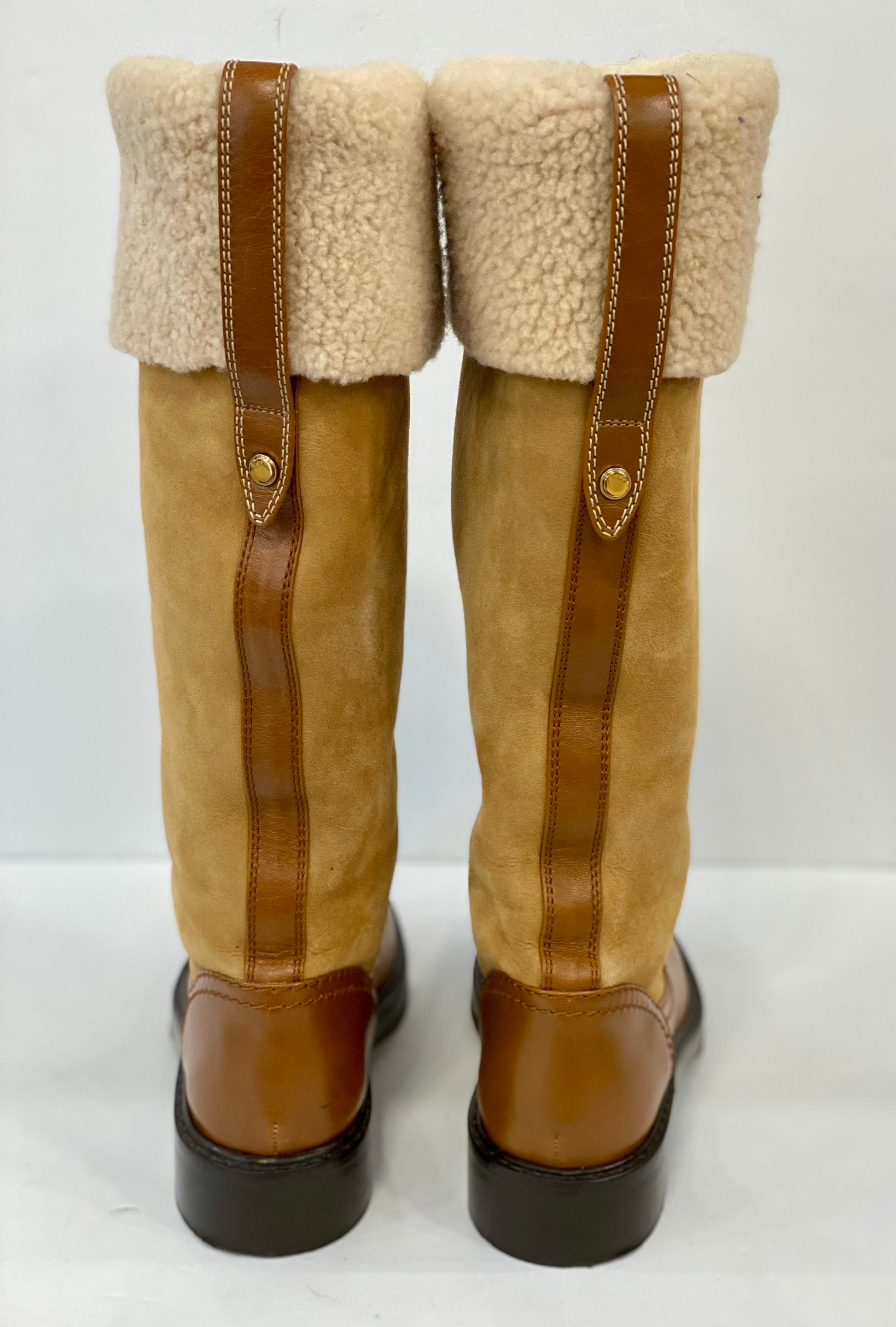 CHLOE Fur lined Suede Boots US6.5 EU37 Second Edition NY