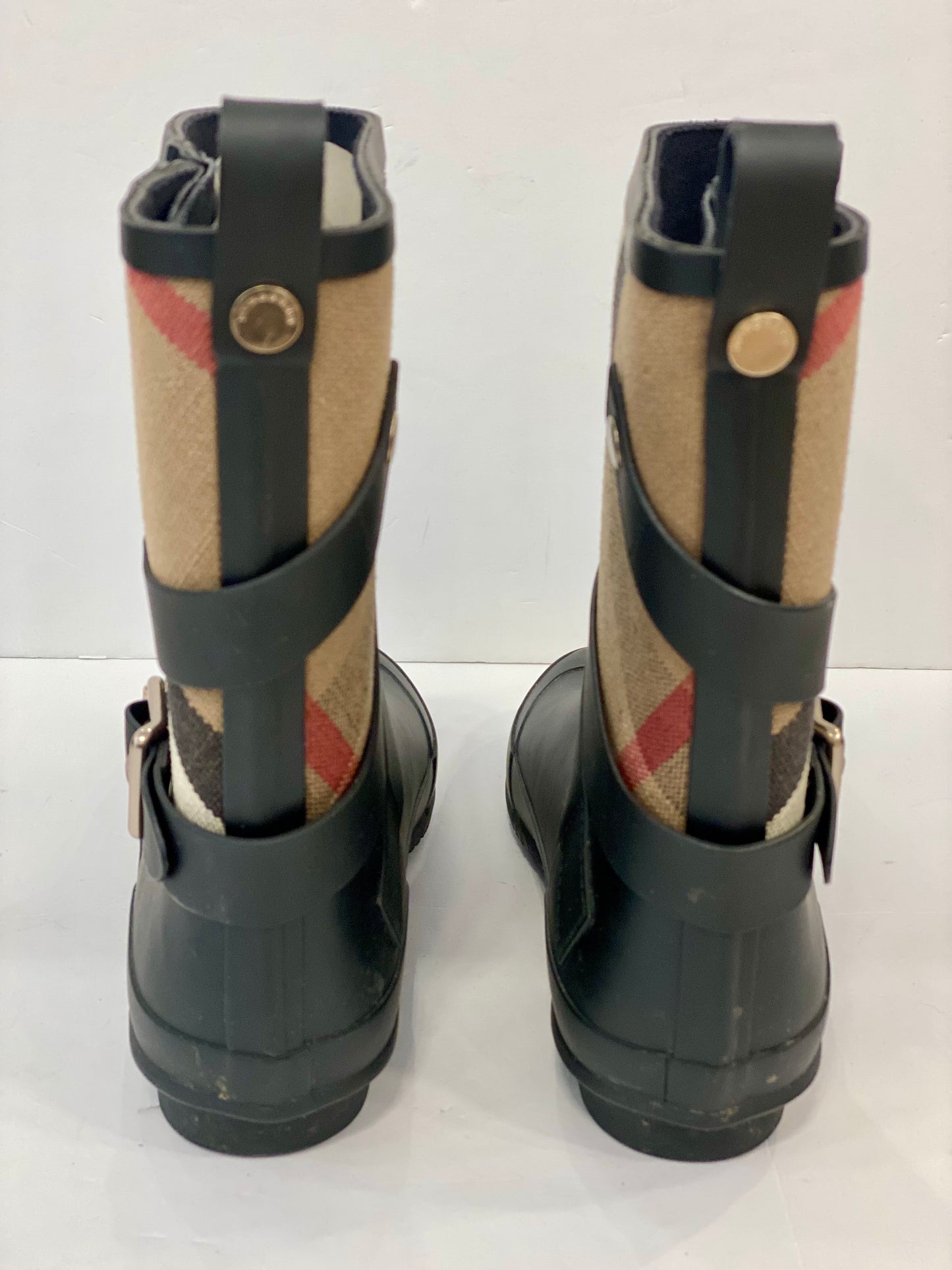 BURBERRY Short Rain Boots with tartan / US.5-EU39