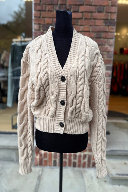 FRAME Cable Knit Cardigan / XS