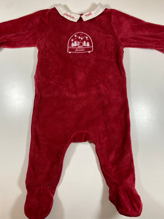 JACADI footed velvet pajama / 3M