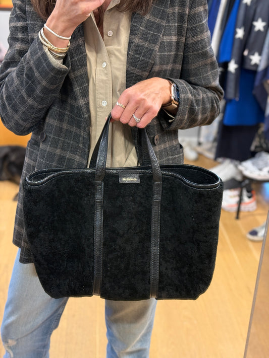 BALENCIAGA Barbes Wool Tote Bag