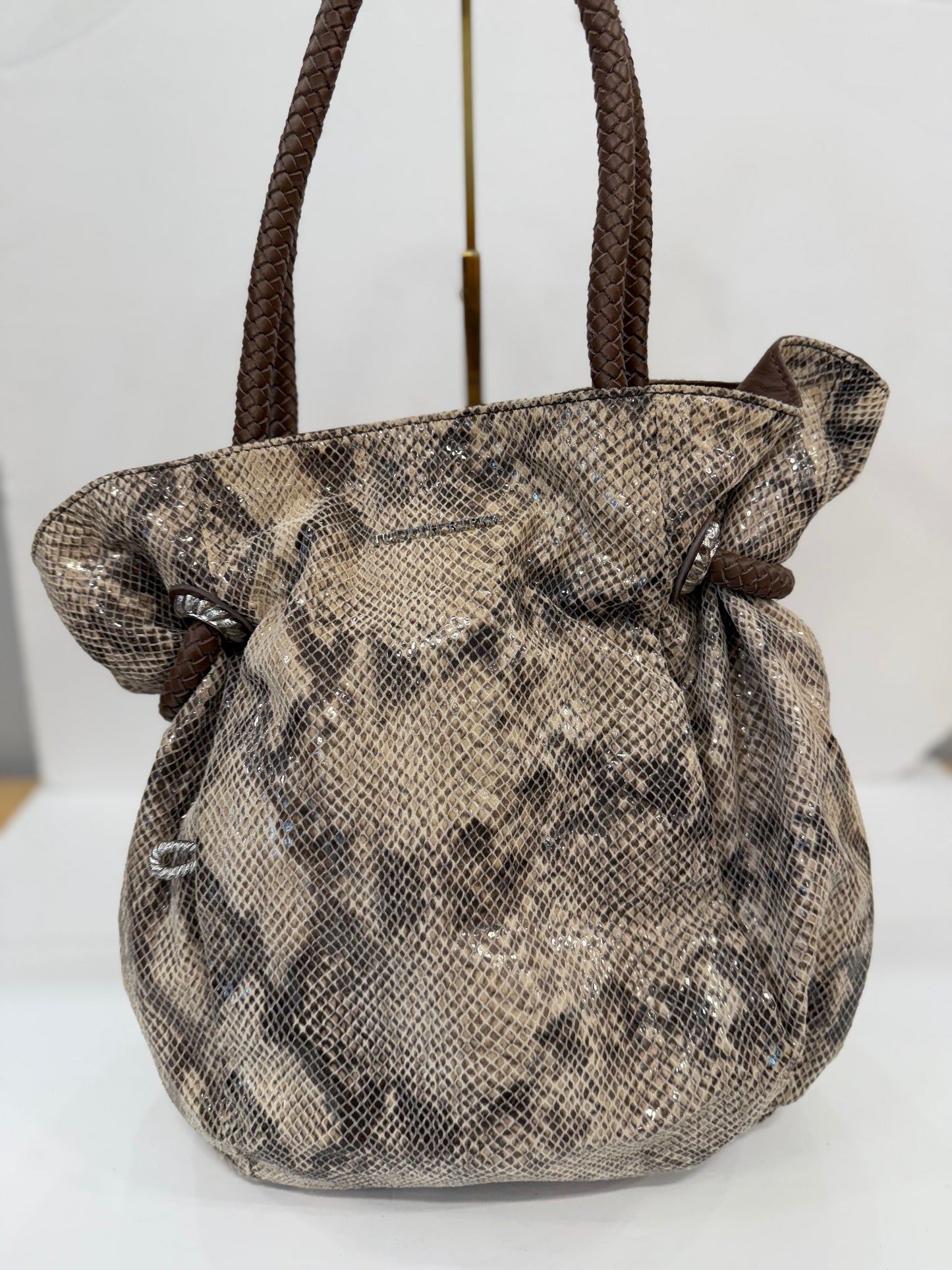 JUDITH RIPKA Python Embossed Leather Shoulder Bag