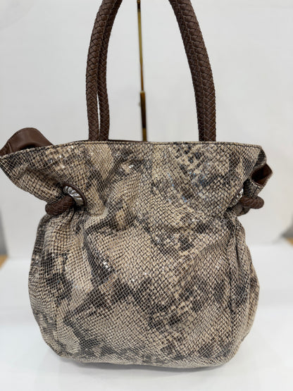 JUDITH RIPKA Python Embossed Leather Shoulder Bag