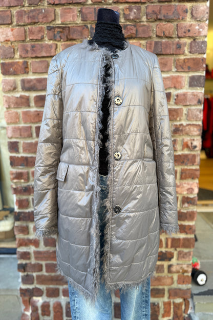 NO BRAND Long Puffer Faux Fur Lined Jacket / S