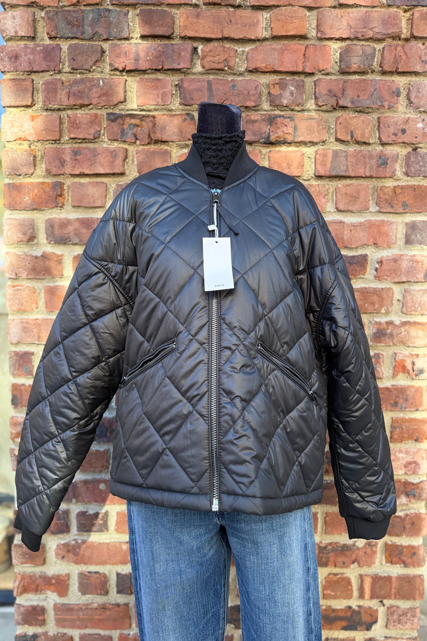 MANGO quilted Bomber Jacket / M