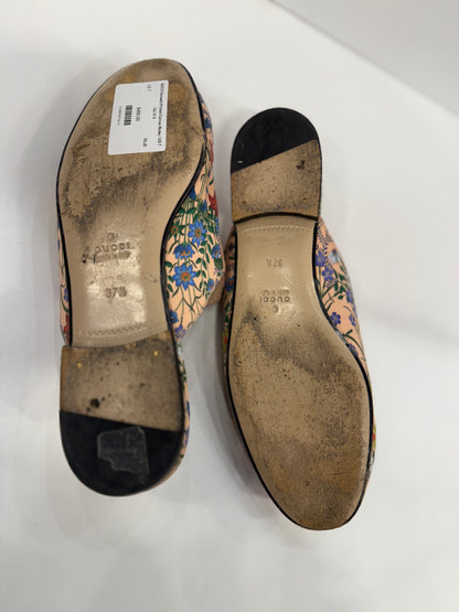 GUCCI Horsebit Printed Canvas Mules / US 7 - EU 37.5